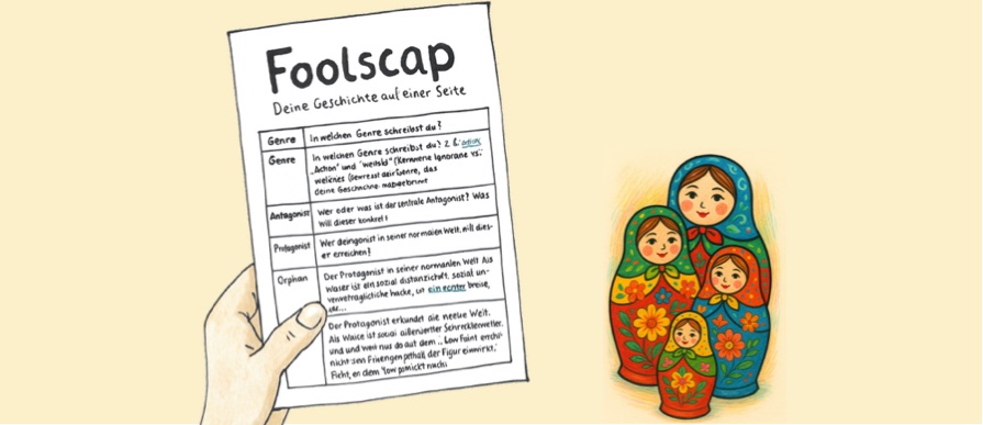 Die Foolscap: Deine Geschichte auf einer Seite